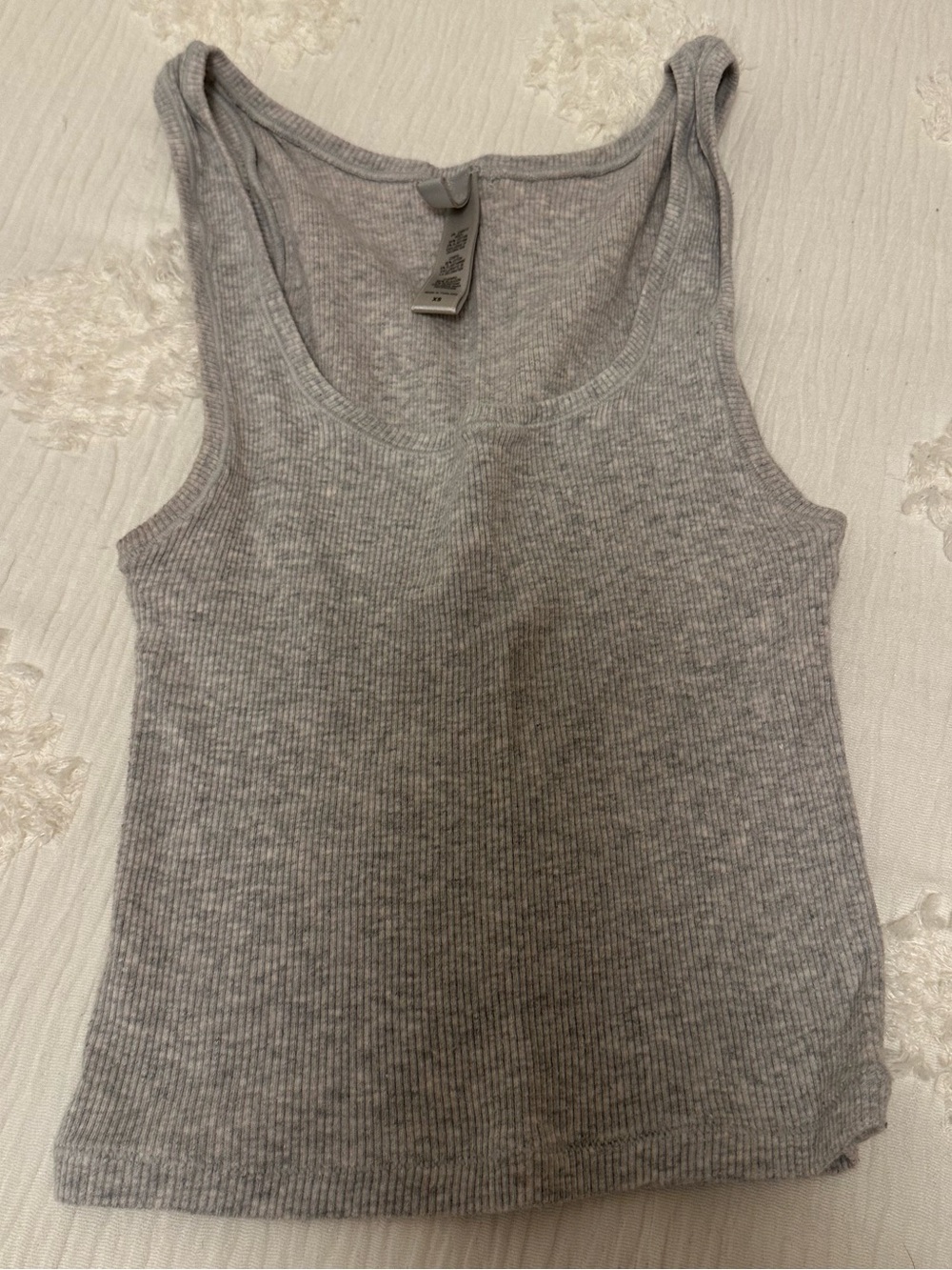 SKIMS Gray Ribbed Scoop Tank